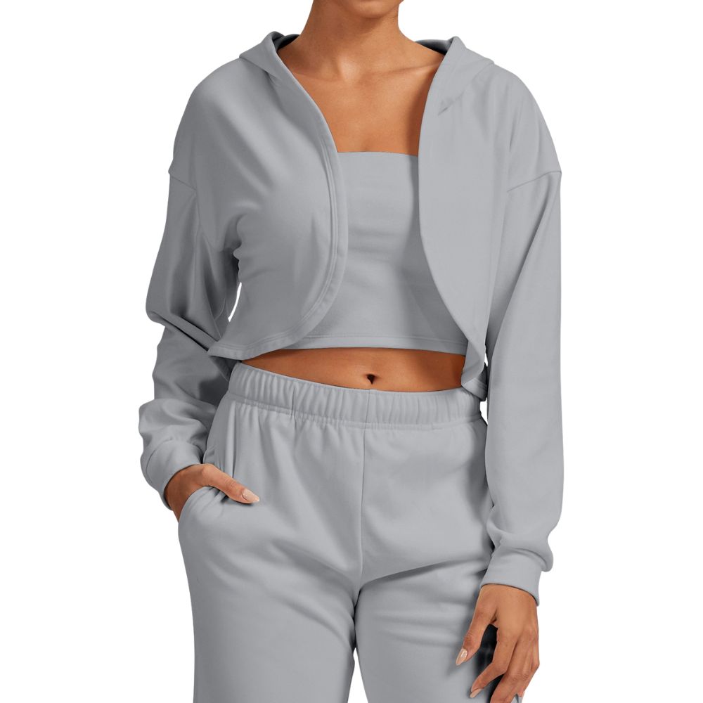Women's Velvet Hooded Sports Sweatshirt | Loose Fit Long Sleeve