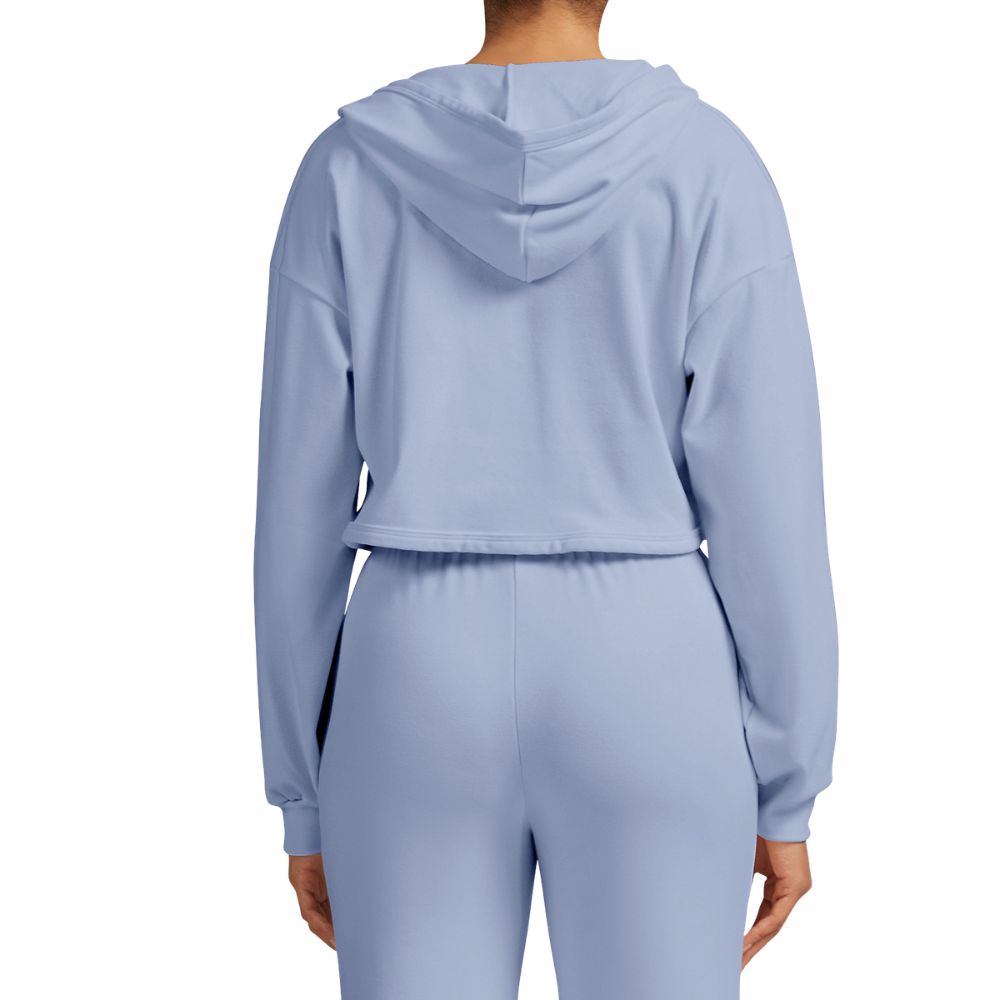 Women's Velvet Hooded Sports Sweatshirt | Loose Fit Long Sleeve