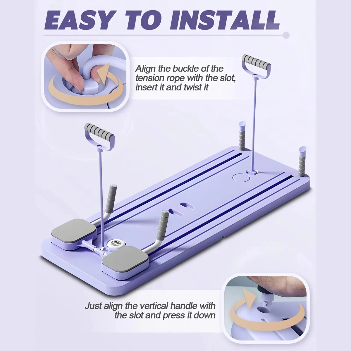 6-in-1 Pilates board folded compact for easy storage, space-saving design